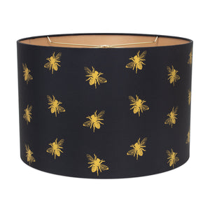 Black and Gold Bee Print Shade - Couture Lamps