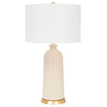 Off-White Melrose Table Lamp-with 17x17x11 White Classic Linen Shade - Couture Lamps