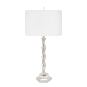 Silver Moso Table Lamp with Casual Linen Shade - Couture Lamps