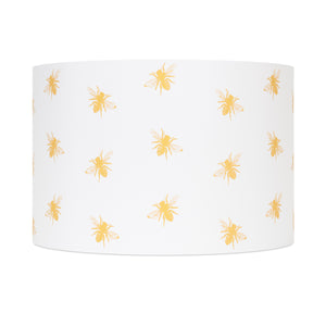 White and Gold Bee Print Shade - Couture Lamps