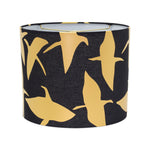 12 x 12 x 10"H BLACK drum shade with cranes - Couture Lamps