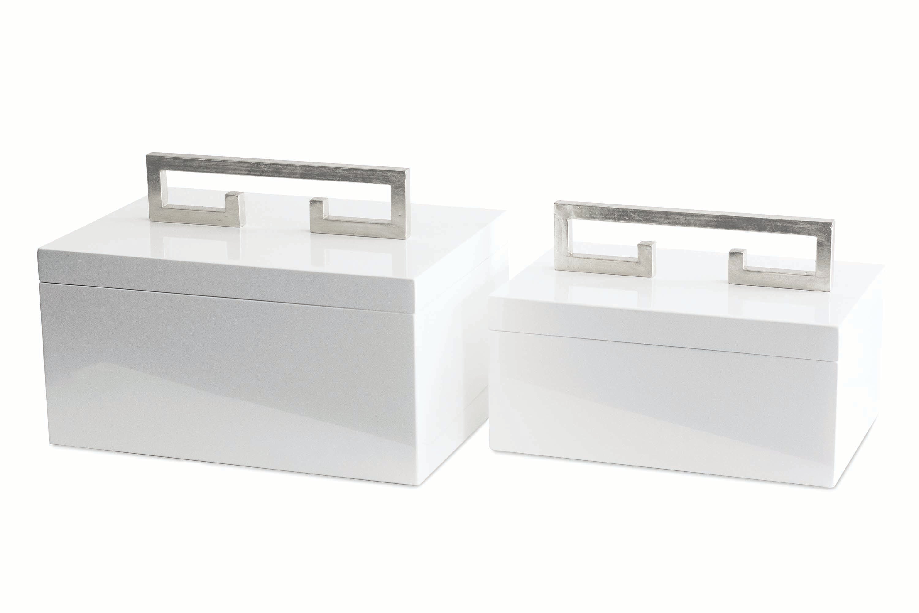 Avondale Boxes [Set of 2] White with Silver - Couture Lamps