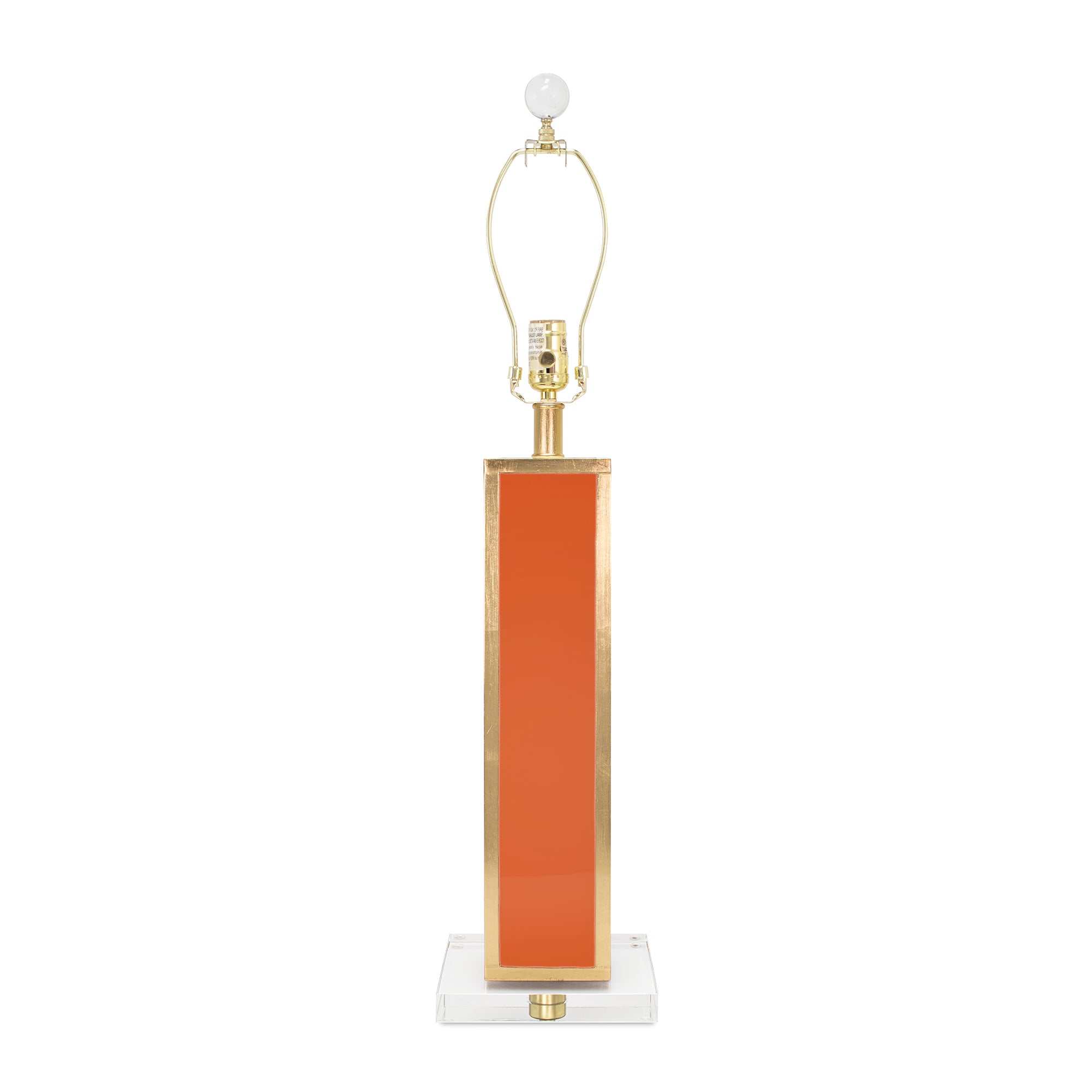 Blair Table Lamp Base, Orange/Gold - Couture Lamps