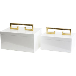 Avondale Boxes [Set of 2] White - Couture Lamps