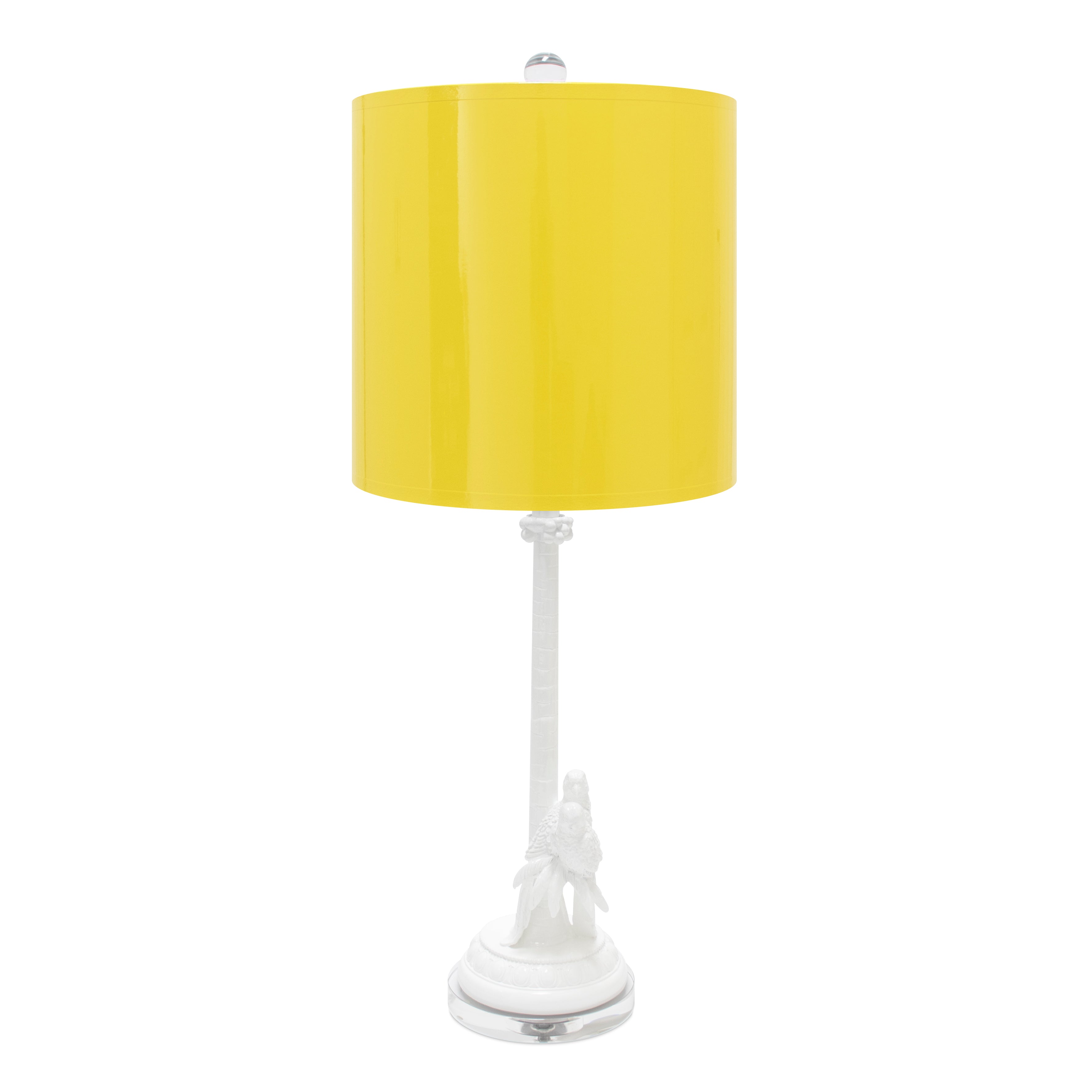 Canary Yellow Lacquer Shade with Silver Lining - Couture Lamps