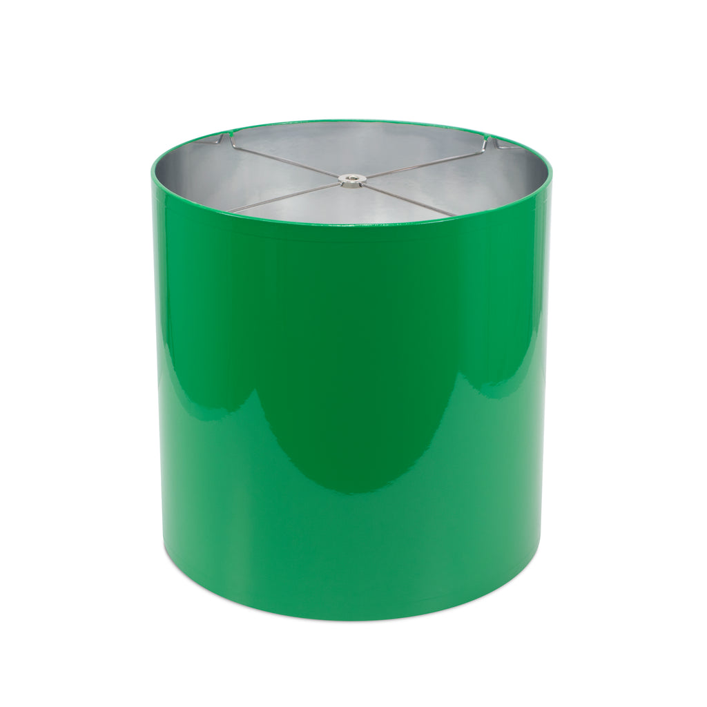 Leaf Green Lacquer Shade with Silver Lining - Couture Lamps