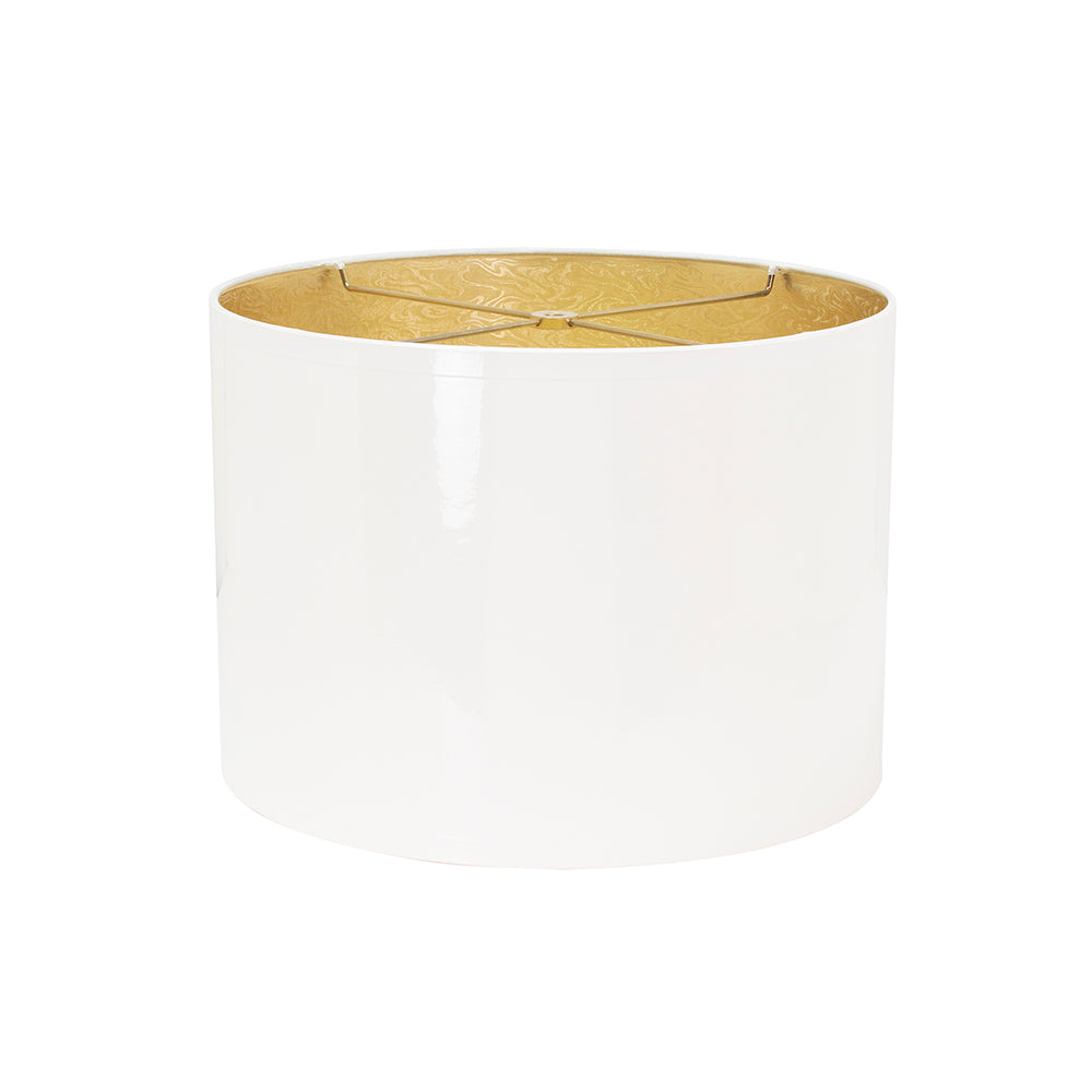 White Lacquer Shade with Gold Lining 14 x 14 x 10" - Couture Lamps