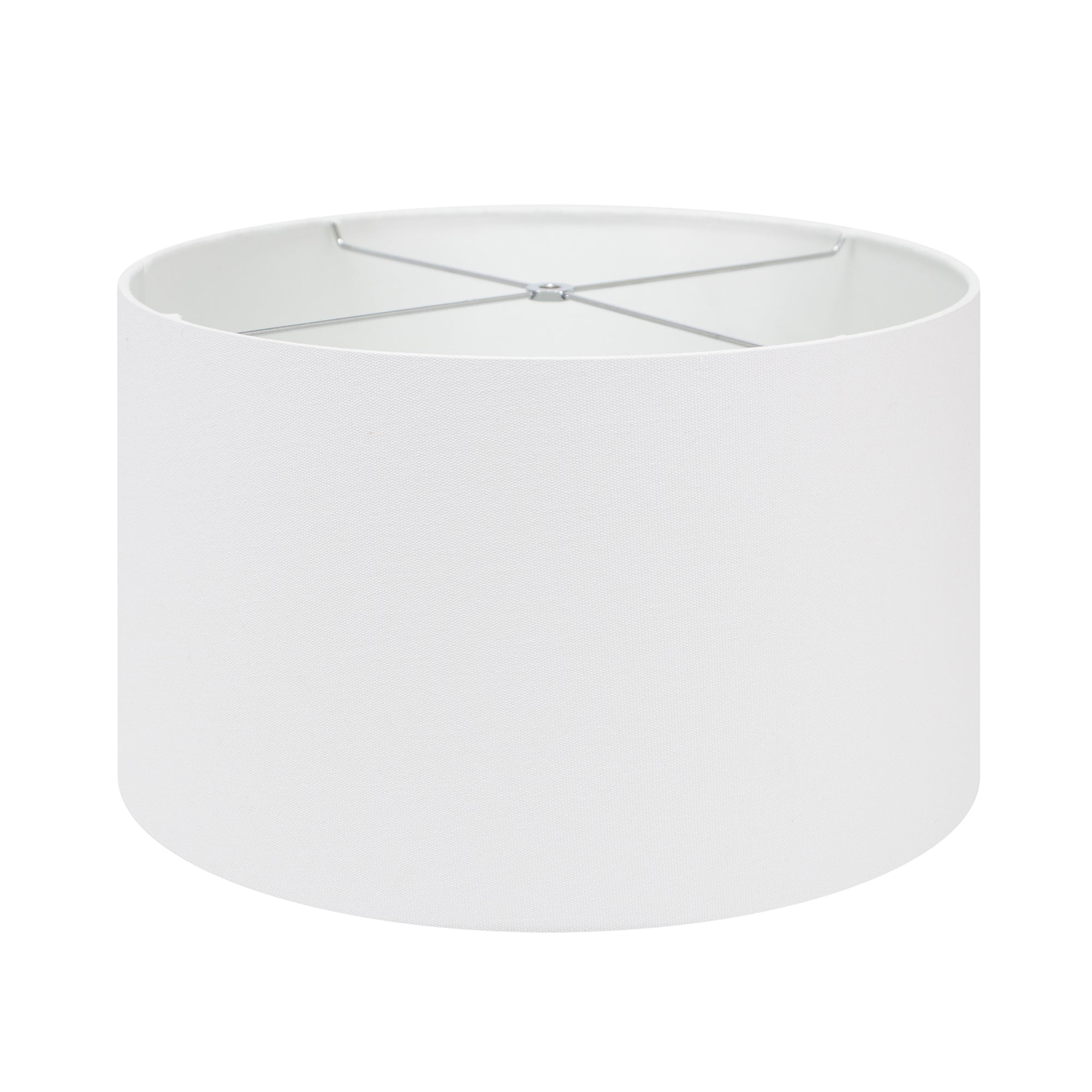 Round White Linen Drum Shade 14" x 14" x 10" - Couture Lamps