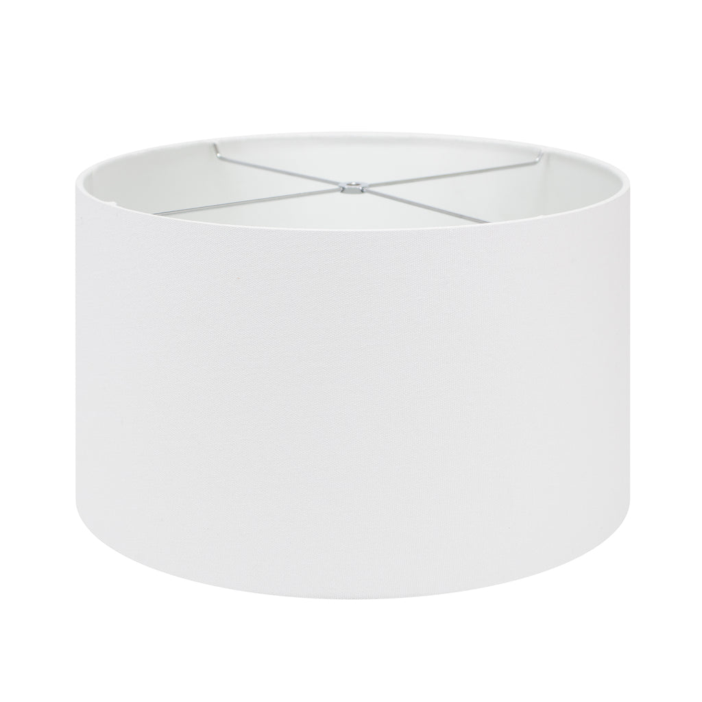Round White Linen Drum Shade 14" x 14" x 10" - Couture Lamps