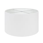 Round White Linen Drum Shade 15" x 15" x 10" - Couture Lamps