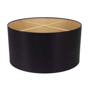 Round Black Linen Drum Shade 17" x 17" x 11" - Couture Lamps