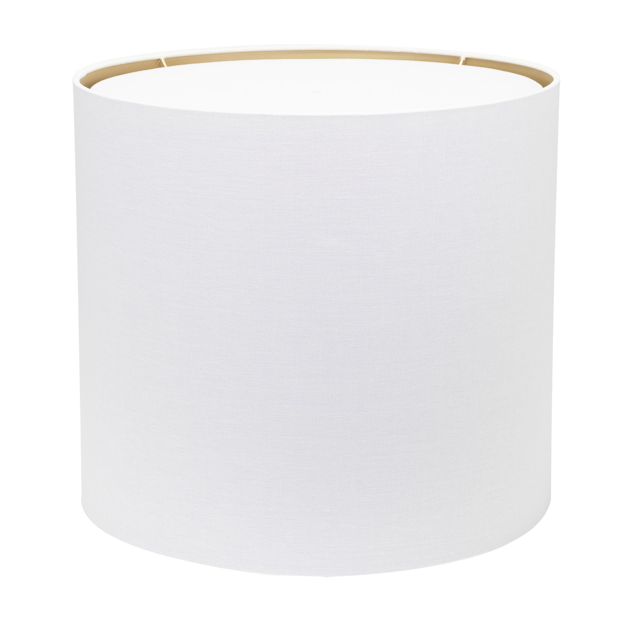 Round White Linen Drum Shade with Gold Lining 18" x 18" x 16" - Couture Lamps
