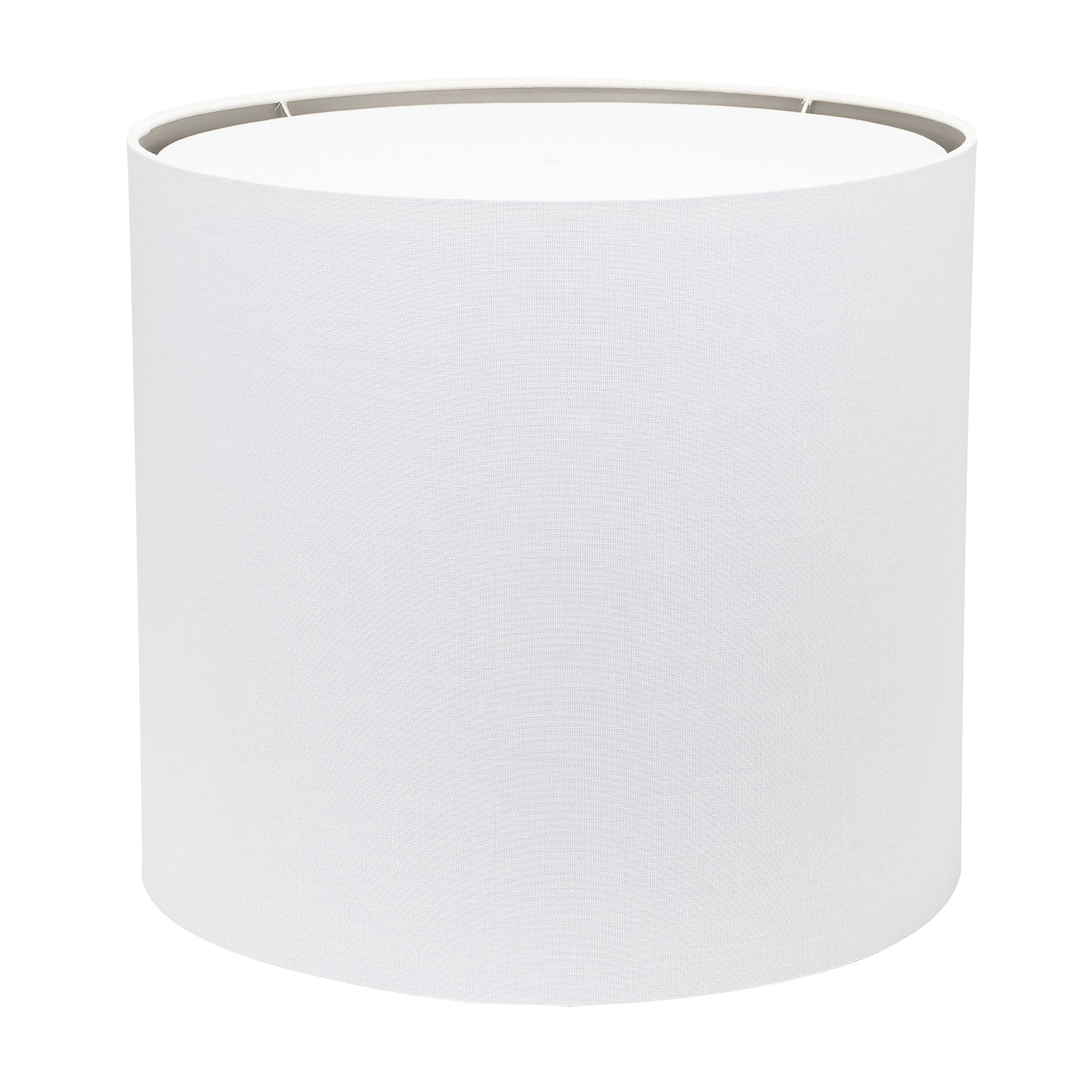 Round White Linen Drum Shade with Silver Lining 18" x 18" x 16" - Couture Lamps