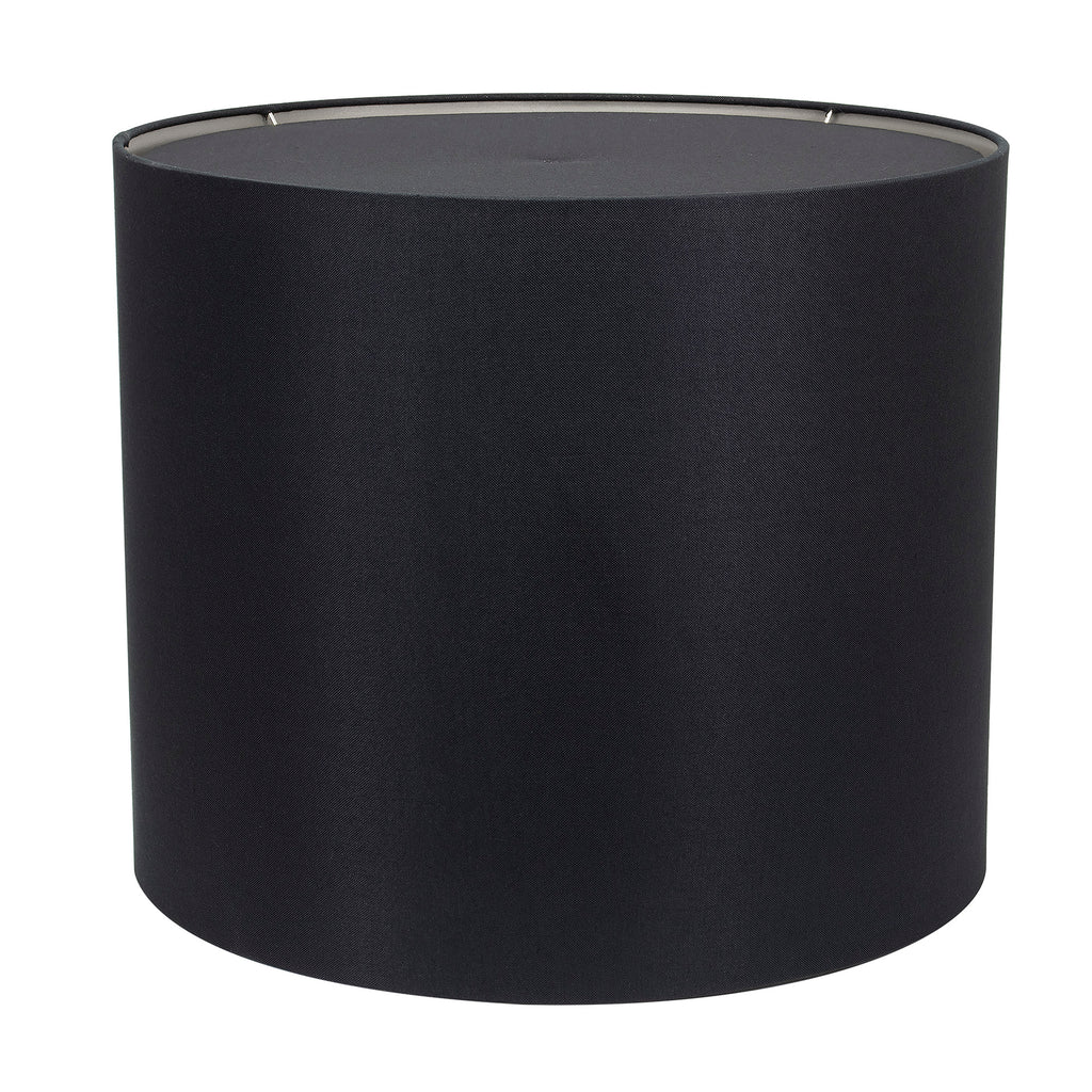 Round Black Linen Drum Shade with Silver Lining 19" x 19" x 16" - Couture Lamps