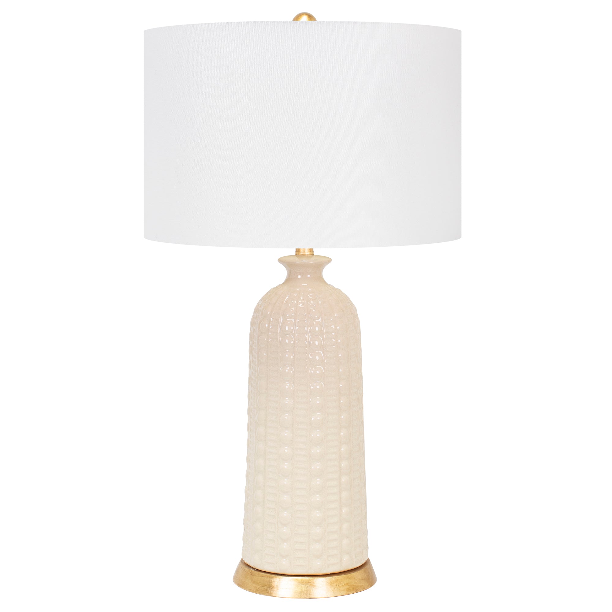 Off-White Melrose Table Lamp-with 17x17x11 White Classic Linen Shade - Couture Lamps