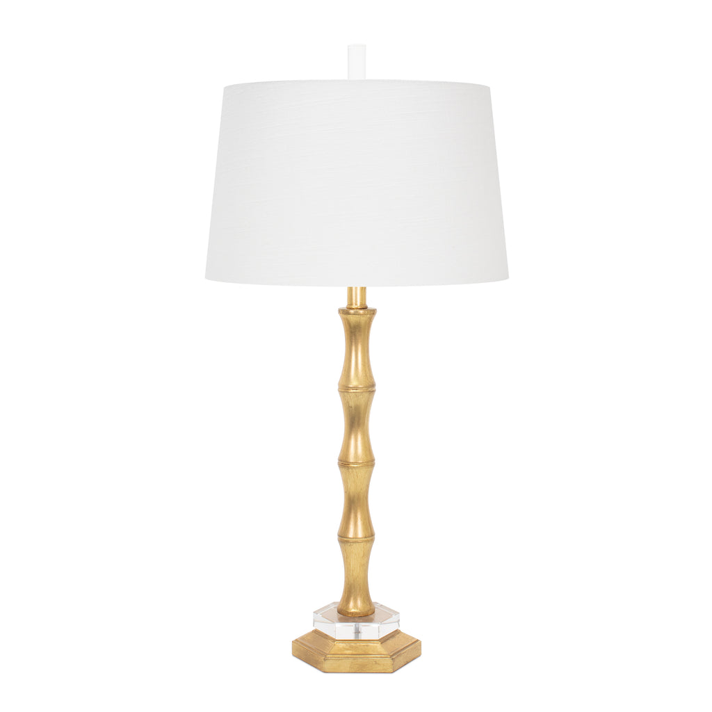 Gold Moso Table Lamp with Casual Linen Shade - Couture Lamps
