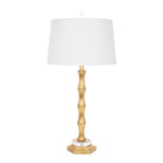 Gold Moso Table Lamp with Casual Linen Shade - Couture Lamps