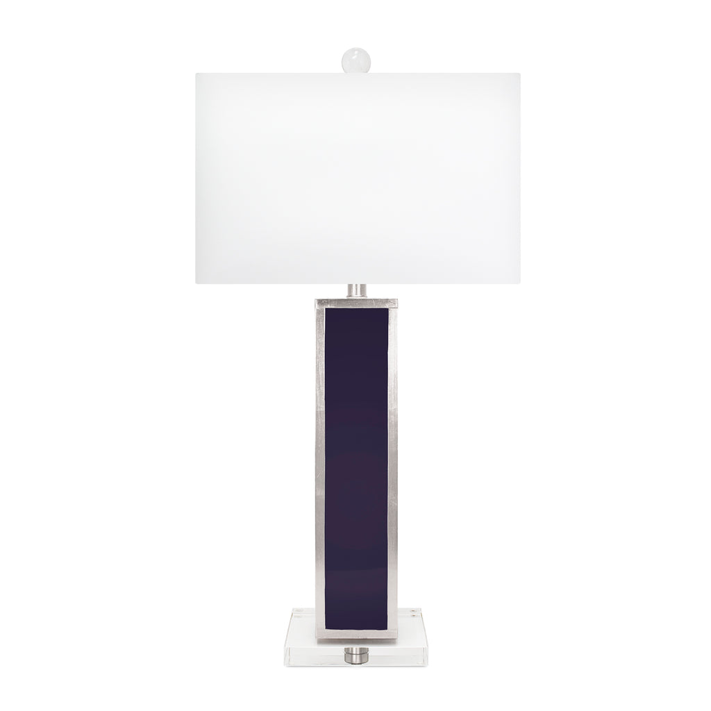 Blair Indigo and Silver Table Lamp with shade - Couture Lamps