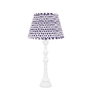 White Spindle Table Lamp with Pleated Soft Hardback Shade - Couture Lamps
