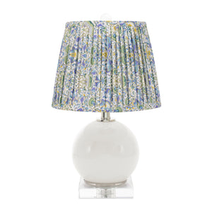 Milky White Delia Accent Lamp - with Hand Pleated Floral Shade - Couture Lamps