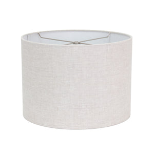 Round Gray Linen Drum Shade 14" x 14" x 10" - Couture Lamps