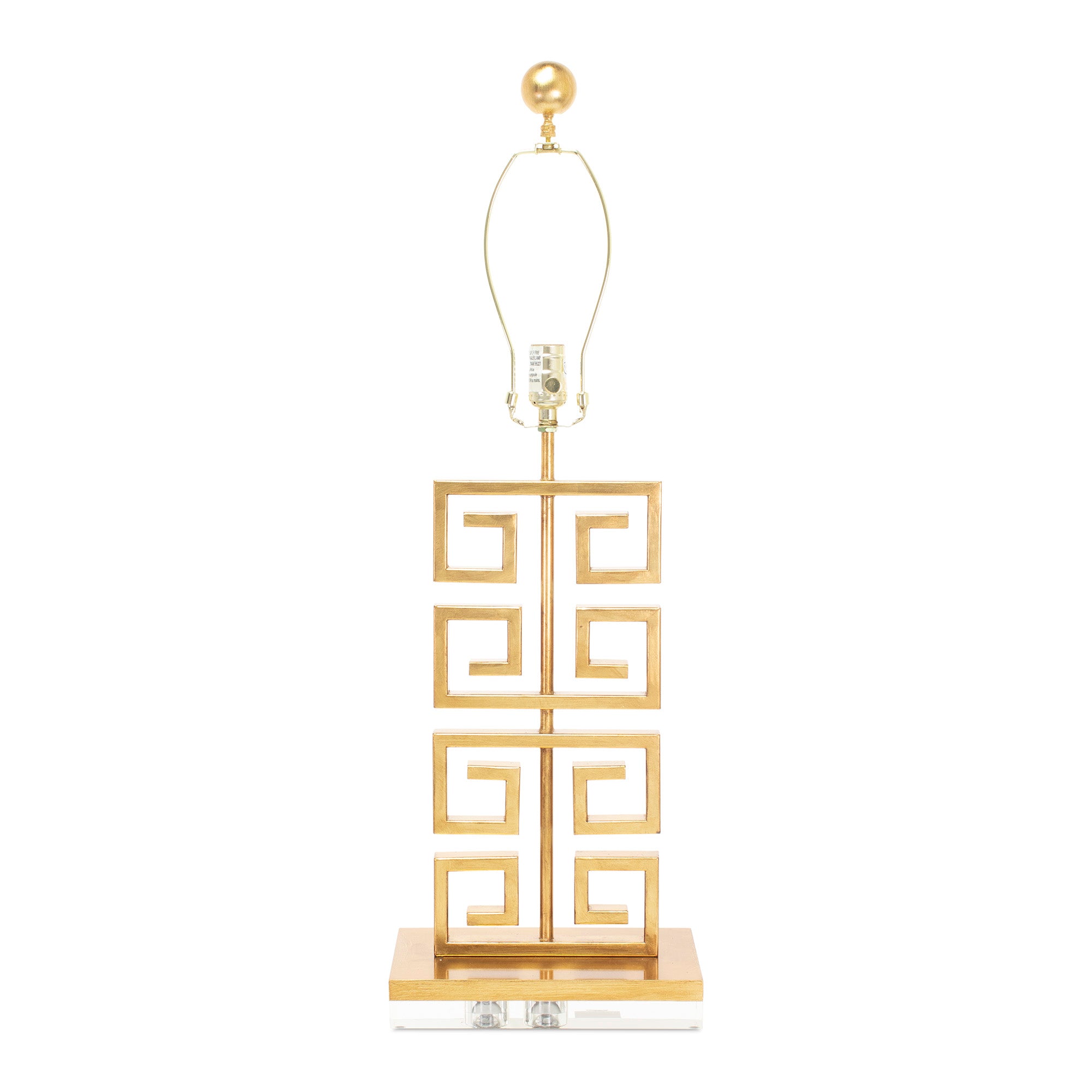 30"H Gold Metal Greek Key Lamp - Couture Lamps