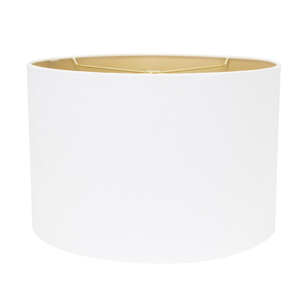 Round Hardback White Linen Shade 16" x 16" x 10.5" - Couture Lamps