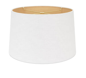 Round Tapered White Linen Shade 14" x 16" x 10" - Couture Lamps